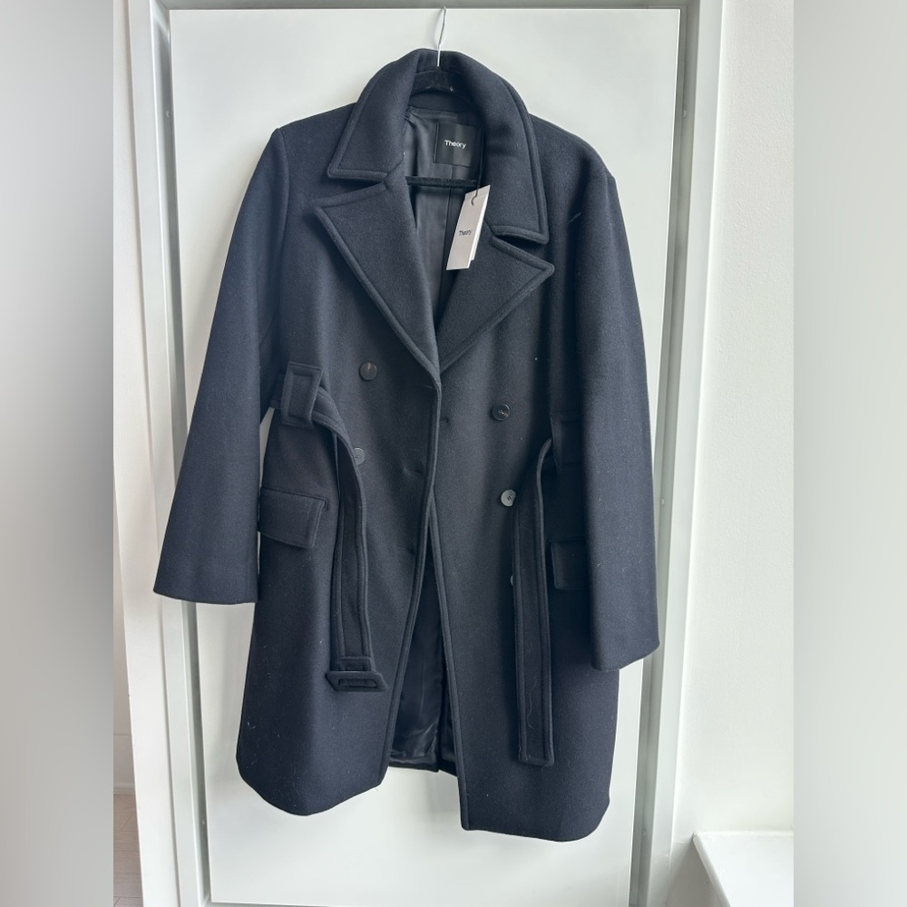 Theory Modus Superlight Wool Blend Long Peacoat